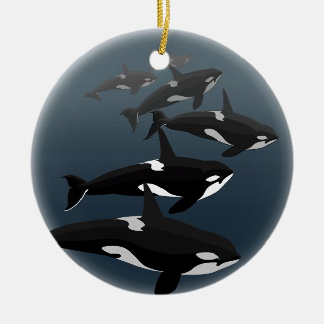 Orca Whales Ornament Personalized Whale Ornament (Front)