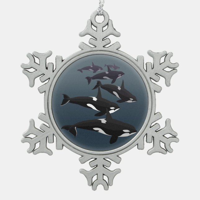 Orca Whales Ornament Personalized Whale Ornament (Front)