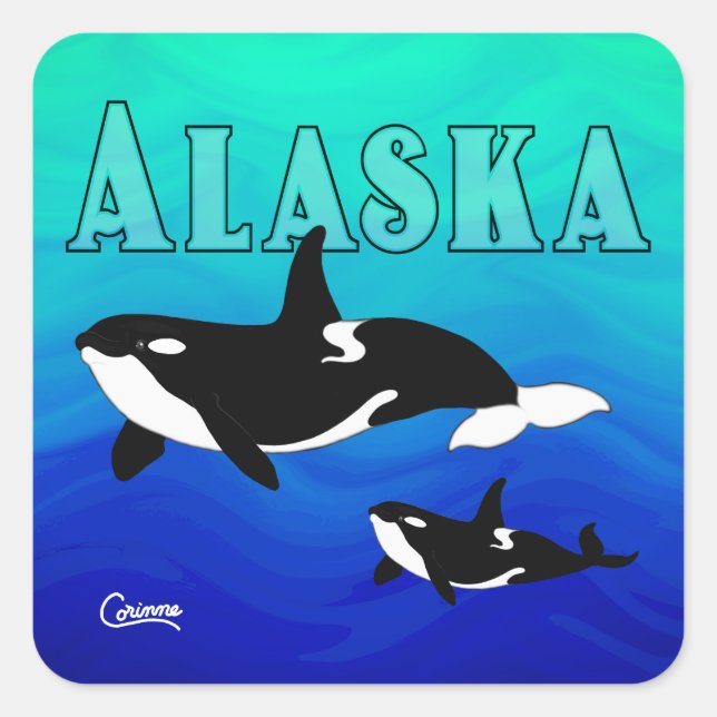 Orcas Alaska - Stickers Enveloppe (Devant)