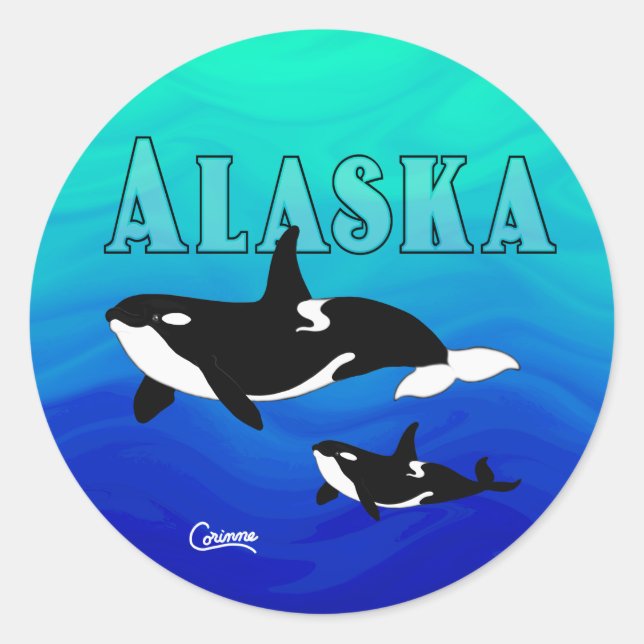Orcas Alaska - Stickers Enveloppe (Devant)