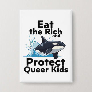 Orcas and Queer kids Button