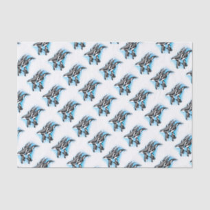 orcas in blue tissue paper