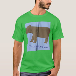 Orcas Island Brown Origami Bear Abstract Geometric T-Shirt