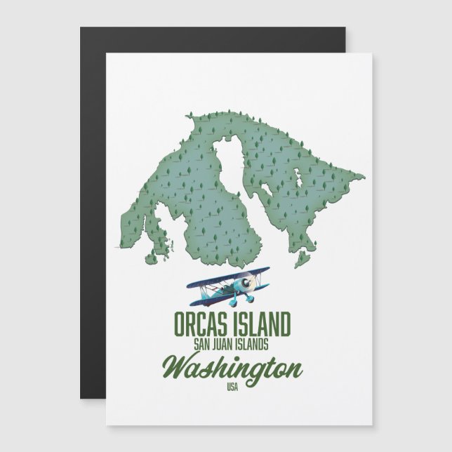 Orcas Island, Washington, USA map (Front/Back)