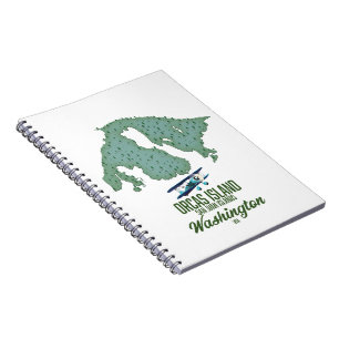 Orcas Island, Washington, USA map Notebook