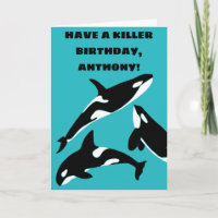 Orcas Killer Whales Teal Blue Personalized
