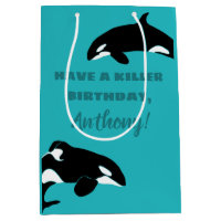 Orcas Killer Whales Teal Blue Personalized