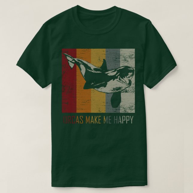 Orcas Make Me Happy Animal Orca Killer Whale Pullo T-Shirt (Design Front)
