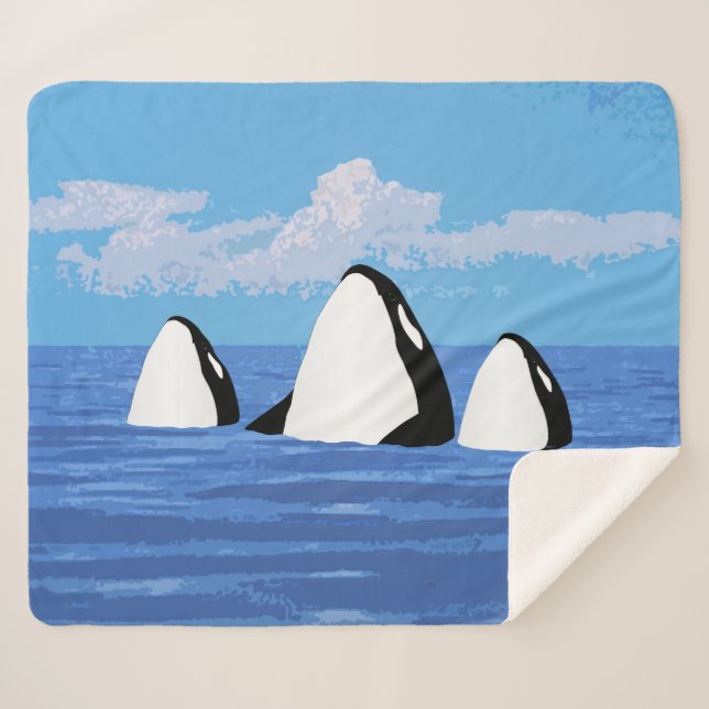 Orcas Sherpa Blanket (Front (Horizontal))