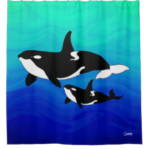 Orcas - Shower Curtain