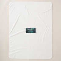 Orcas Under Northern Lights Arctic Sherpa Blanket