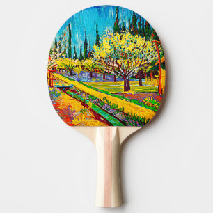Orchard Bordered by Cypresses Vincent Van Gogh Ping Pong Paddle