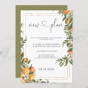 Orchard de Citrus Faire-part Mariage reporté