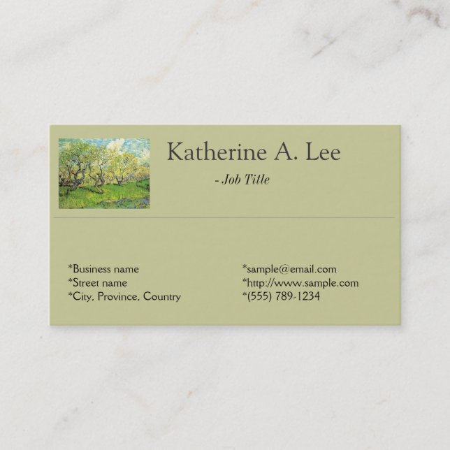 Orchard, farm, garden fine art business cards (Front)