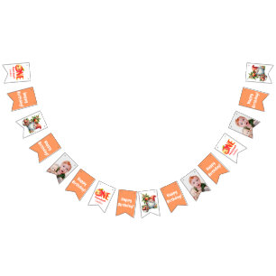 Orchard Garden Peach Summer Party bunting banner