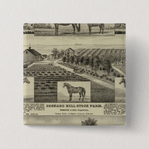 Orchard Hill and Cedar Grove, Kansas 2 Inch Square Button