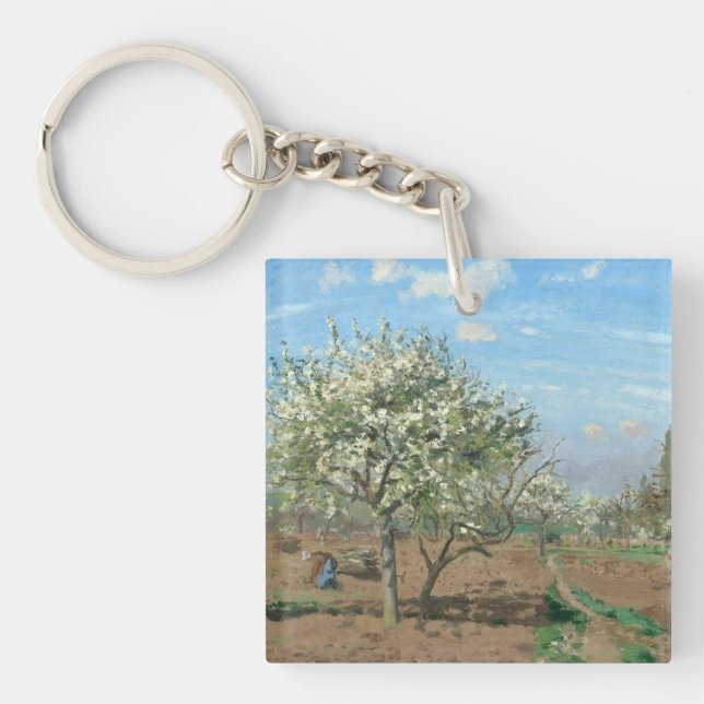 Orchard in Bloom, Louveciennes  Camille Pissarro   Keychain (Front)
