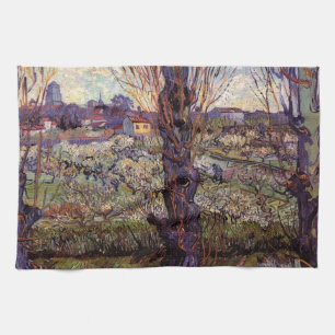 Orchard in Blossom, Arles by Vincent van Gogh Kitchen Towel