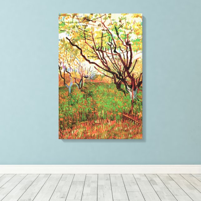 Orchard in Blossom by Vincent van Gogh Canvas Print (Insitu(Wood Floor))