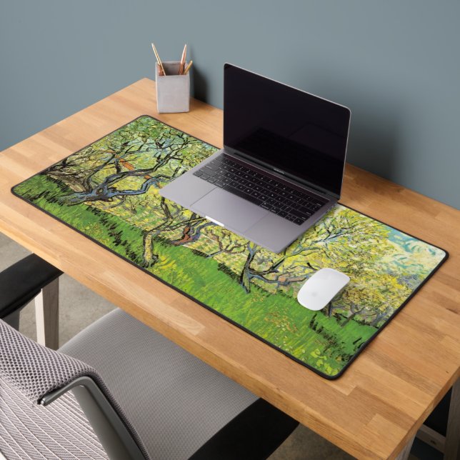 Orchard in Blossom by Vincent van Gogh Desk Mat (Office 2)