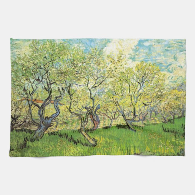 Orchard in Blossom by Vincent van Gogh Kitchen Towel (Horizontal)