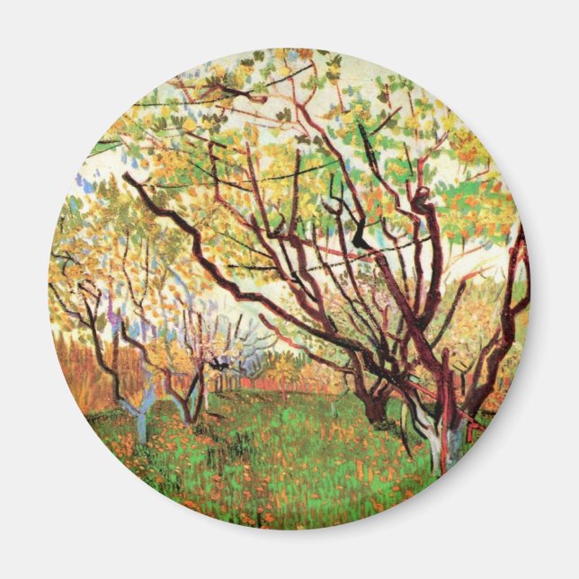 Orchard in Blossom by Vincent van Gogh Magnet (Front)