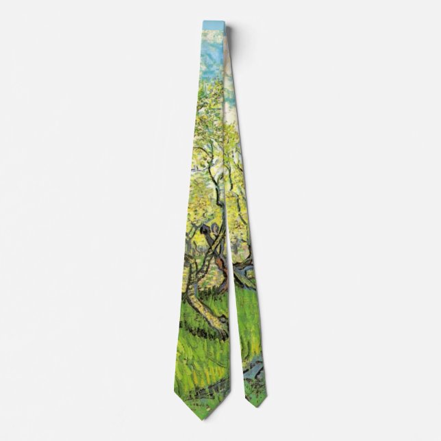 Orchard in Blossom by Vincent van Gogh Tie (Front)