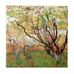Orchard in Blossom by Vincent van Gogh Tile