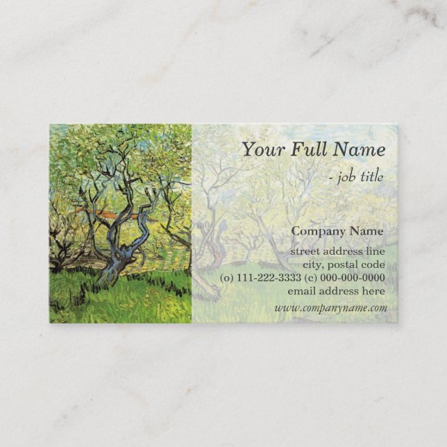 Orchard in Blossom, fine art professional business Business Card (Front)