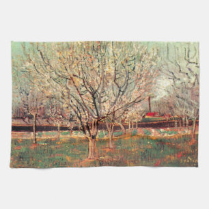 Orchard in Blossom, Plum Trees by Vincent van Gogh Kitchen Towel