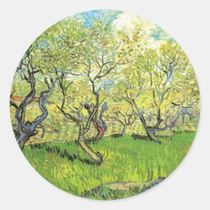 Orchard in Blossom Vincent van Gogh Classic Round Sticker