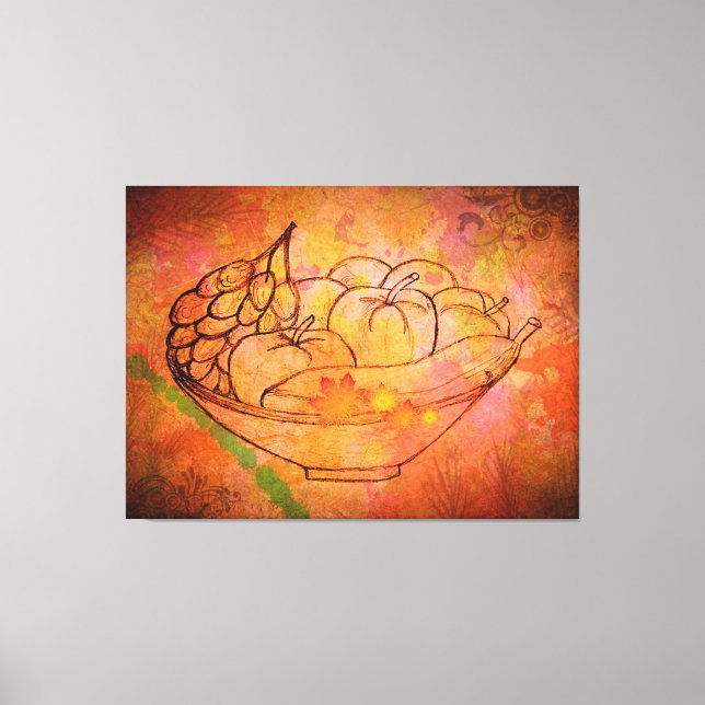 Orchard Mélange: Fruitful Harmony on Canvas Print (Front)
