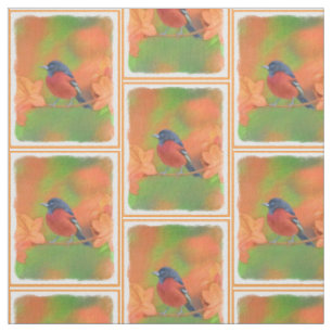 Orchard Oriole Songbird Painting Original Bird Art Fabric