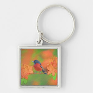 Orchard Oriole Songbird Painting Original Bird Art Keychain