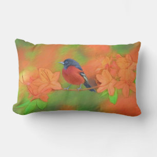 Orchard Oriole Songbird Painting Original Bird Art Lumbar Pillow