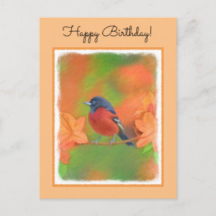Orchard Oriole Songbird Painting Original Bird Art Postcard