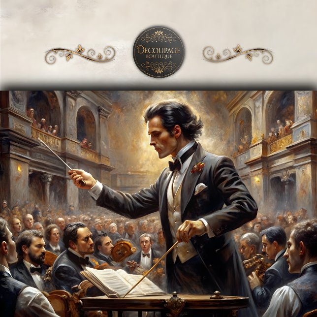 Orchestra Conductor Classical Music Decoupage Tissue Paper (Orchestra Conductor Classical Music Decoupage Tissue Paper)