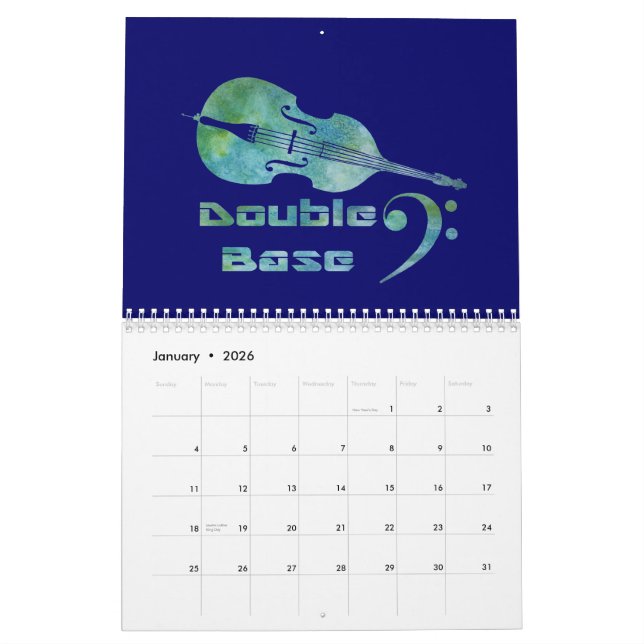 Orchestra Instruments Calendar (Jan 2026)