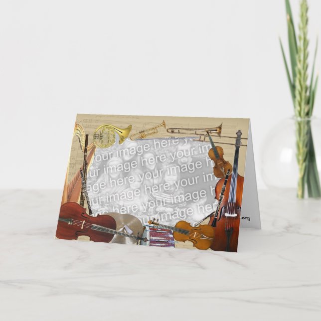 Orchestra Instruments Customizable Photo Frame Invitation (Front)