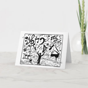 Orchestra maze graces this greeting card! card