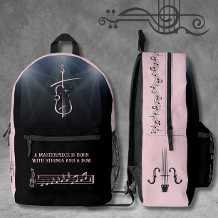 Orchestra Pink Violin Treble Clef Backpack