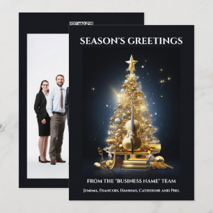 Orchestral instruments christmas violin cello holiday card