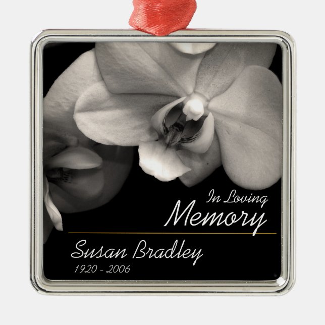 Orchid 1 Personalized Memorial Funeral Ornament (Front)