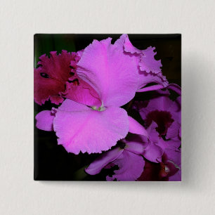 Orchid 2 Inch Square Button