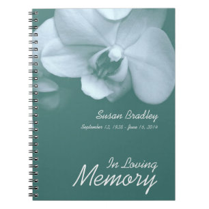 Orchid 5 Floral Photo Funeral Guest Book