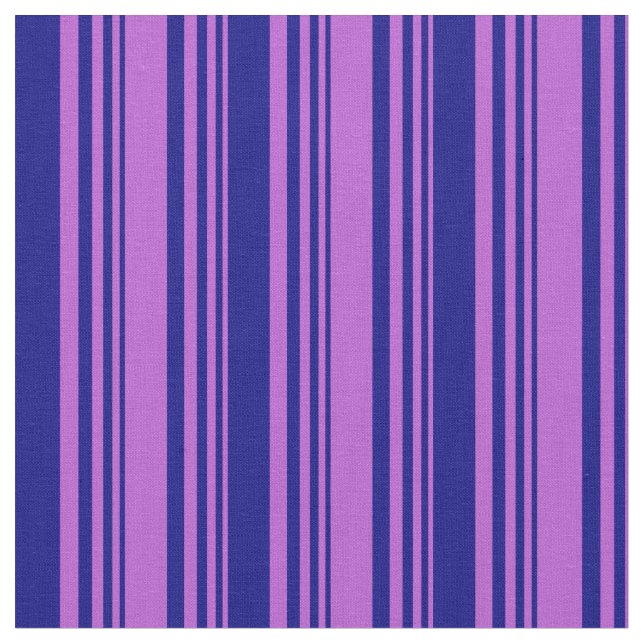 Orchid and Blue Coloured Lines Pattern Fabric (Close Up)