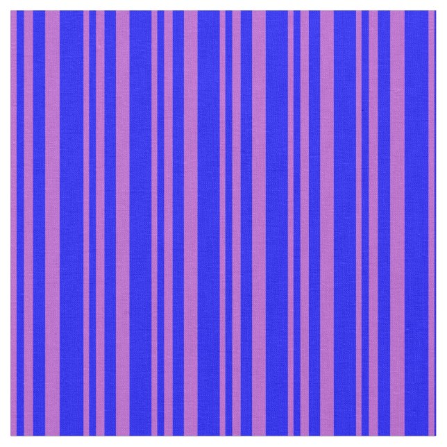 Orchid and Blue Stripes Pattern Fabric (Close Up)