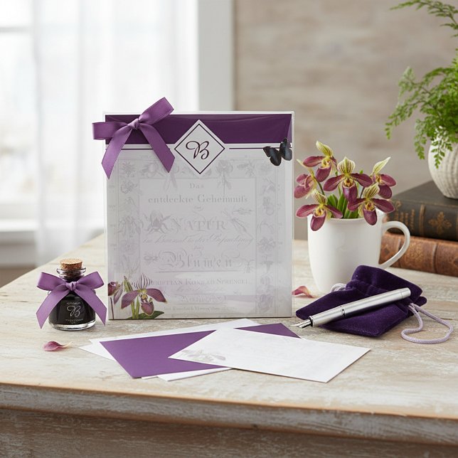 Orchid and butterfly botanical monogram notepad (Creator Uploaded)