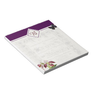 Orchid and butterfly botanical notepad