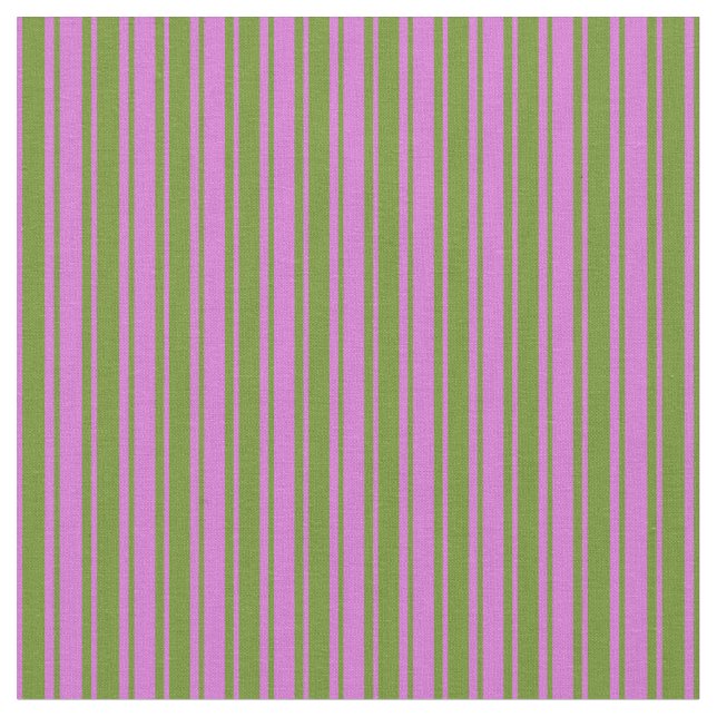 Orchid and Green Coloured Stripes/Lines Pattern Fabric (Close Up)
